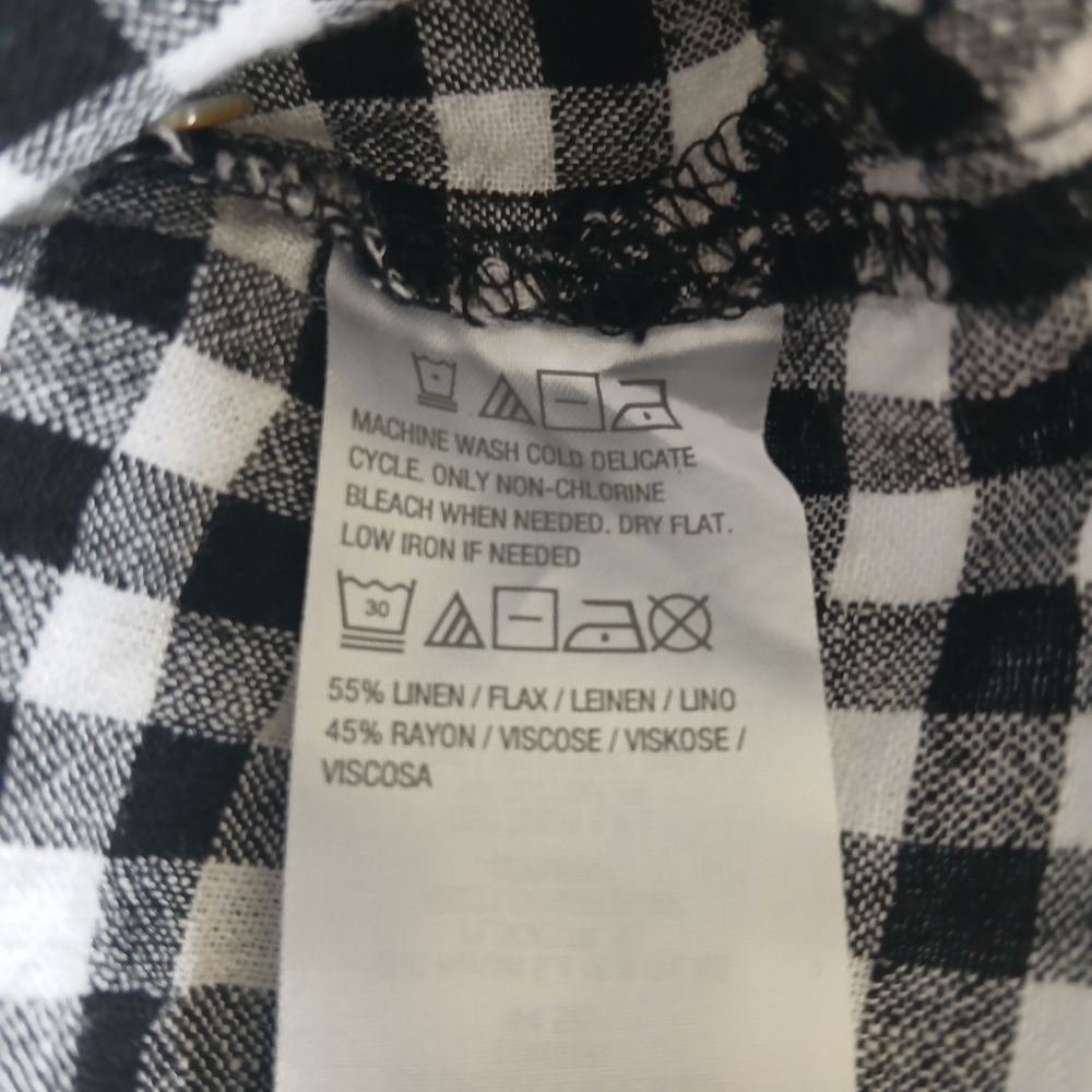Susan Graver Linen Blend Blouse Size Medium Petite - Picture 5 of 6
